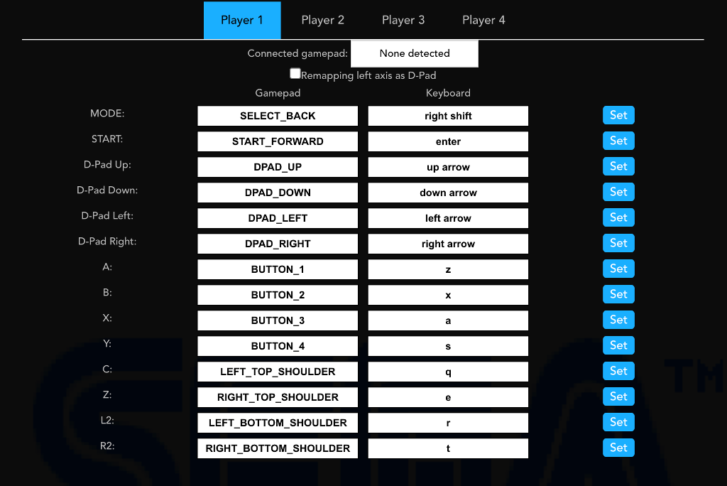 EmulatorJS Keyboard Settings